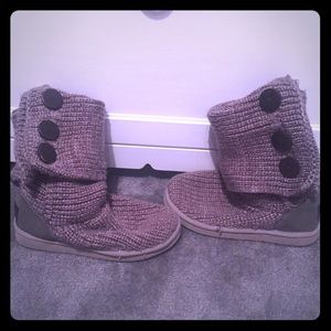 Gray knit UGG Boots size 7, with buttons detail